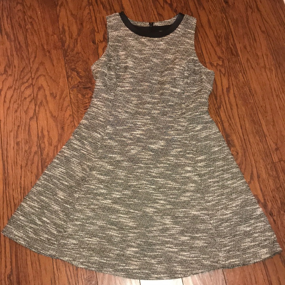 Black & White textured A-Line Dress